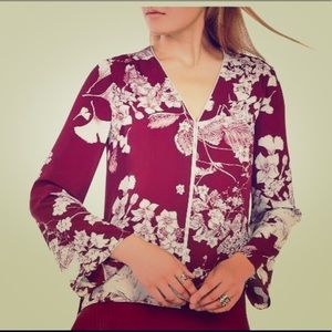 BCBGMAXAZRIA Burgundy Katara Blouse